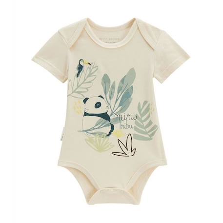 Lot de 2 bodies bébé manches courtes Mini Tribu VERT 2 - vertbaudet enfant 