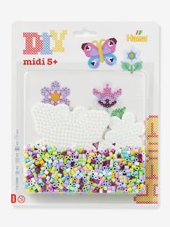 Jouet-Activités artistiques et musicales-Gamme Midi - Blister perles + plaques fleur / papillon - HAMA