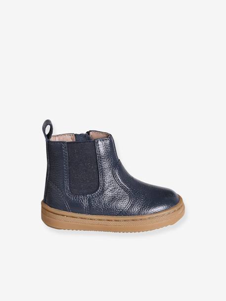 Boots zippées cuir bébé marine 2 - vertbaudet enfant 