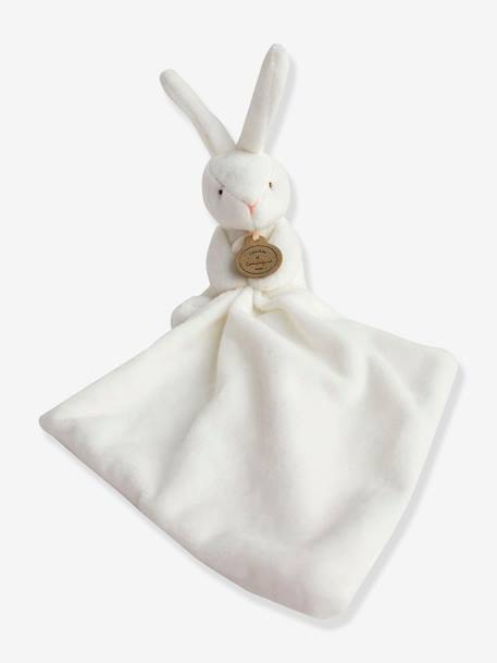 Doudou mouchoir - 10 cm - Boite fleur - DOUDOU ET COMPAGNIE lapin blanc+ours marron 2 - vertbaudet enfant 