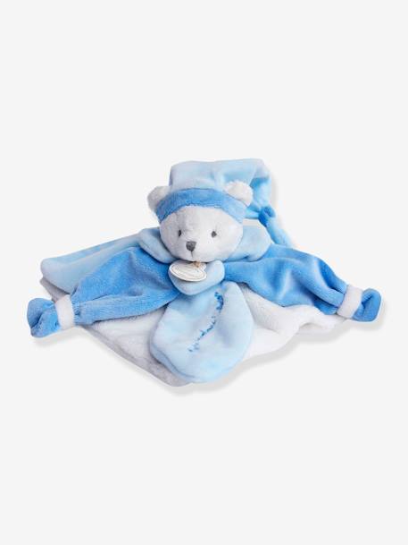 Doudou carré ours 24cm collector - DOUDOU ET COMPAGNIE bleu+rose+taupe 2 - vertbaudet enfant 