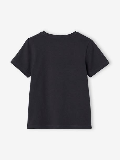 T-shirt Basics garçon imprimé devant anthracite+vert d'eau 2 - vertbaudet enfant 