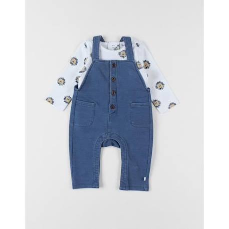 Set salopette denim + t-shirt jersey imprimé lion BLEU 3 - vertbaudet enfant 