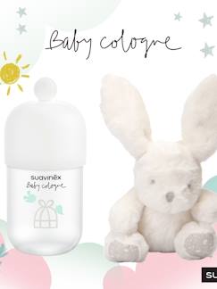 Puériculture-Toilette de bébé-Trousse de soin-Coffret Baby cologne Sense + doudou lapin SUAVINEX