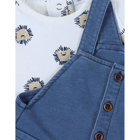 Set salopette denim + t-shirt jersey imprimé lion BLEU 4 - vertbaudet enfant 