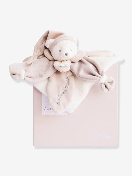 Doudou carré ours 24cm collector - DOUDOU ET COMPAGNIE bleu+rose+taupe 10 - vertbaudet enfant 