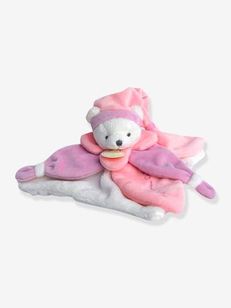 Doudou carré ours 24cm collector - DOUDOU ET COMPAGNIE bleu+rose+taupe 7 - vertbaudet enfant 