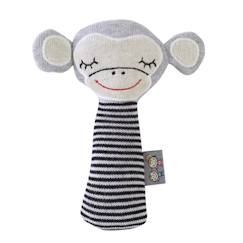 Jouet-Premier âge-Hochet en tricot de coton - SEVIRA KIDS - Singe - Gris - Bébé - Mixte