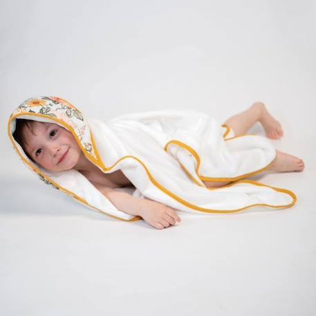 Cape de Bain en Coton et Bambou Sevira Kids - Néo Vintage - Mixte - 100x100cm - Blanc BLANC 3 - vertbaudet enfant 