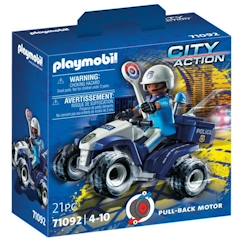 Jouet-Jeux d'imagination-PLAYMOBIL - 71092 - Policier et quad