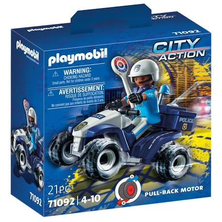 PLAYMOBIL - 71092 - Policier et quad BLEU 1 - vertbaudet enfant 