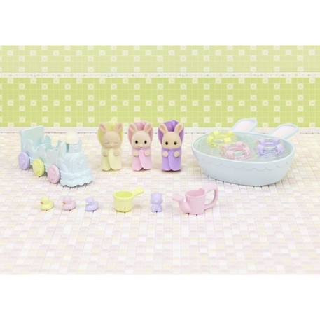 Figurines miniatures - SYLVANIAN FAMILIES - 5707 - Les triplés Lapin Crème et accessoires de bain BLANC 3 - vertbaudet enfant 