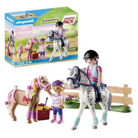 PLAYMOBIL - 71259 - Country - Starter Pack - Cavaliers et chevaux BLEU 3 - vertbaudet enfant 