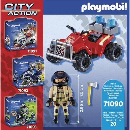 PLAYMOBIL - 71090 - Pompier et quad - Enfant 4 ans - Playmobil City Action - Plastique - Bleu ROUGE 4 - vertbaudet enfant 