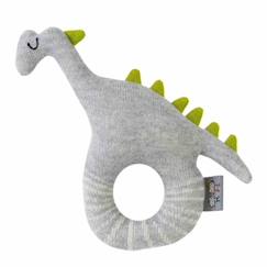 Hochet en tricot de coton - Dino - SEVIRA KIDS - Jouet d'éveil en coton tricoté - Bébé - Gris - Mixte  - vertbaudet enfant