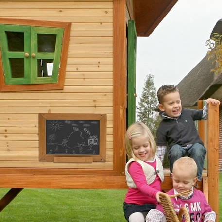 Tableau Noir carré en bois non traité Axi pour enfant avec craies et brosses incluses MARRON 2 - vertbaudet enfant 