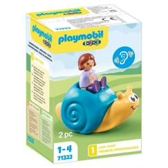 Jouet-Premier âge-Bascules, chariots de marche, trotteurs et porteurs-Playmobil - 71322 - Enfant avec escargot à bascule 1.2.3