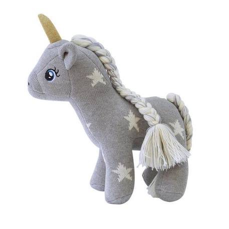 Peluche Licorne grise en tricot GRIS 1 - vertbaudet enfant 