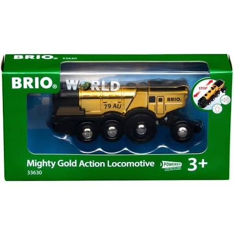 Brio World Locomotive Dorée Puissante à piles - Accessoire son & lumière Circuit de train en bois - Ravensburger - Dès 3 ans - VERT 1 - vertbaudet enfant 