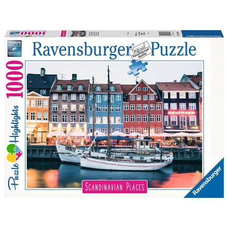 Puzzle 1000 pièces Ravensburger - Copenhague Danemark Architecture et monument BLEU 3 - vertbaudet enfant 