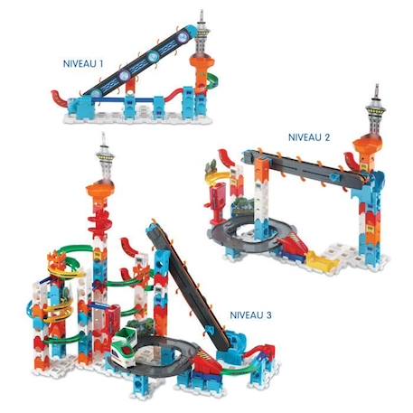 Circuit de billes VTECH MARBLE RUSH - SUPER SKY TOWER SET XL300E - 143 pièces - Pour enfants de 4 ans et plus BLANC 3 - vertbaudet enfant 