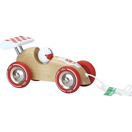 Voiture de course en bois à tirer - Vilac - Couleur naturel - Pour enfant de 12 mois et plus BEIGE 2 - vertbaudet enfant 