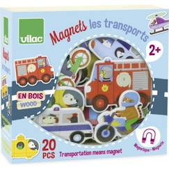 Jouet-Activités artistiques et musicales-Magnets en bois transports - Vilac - réf 8028