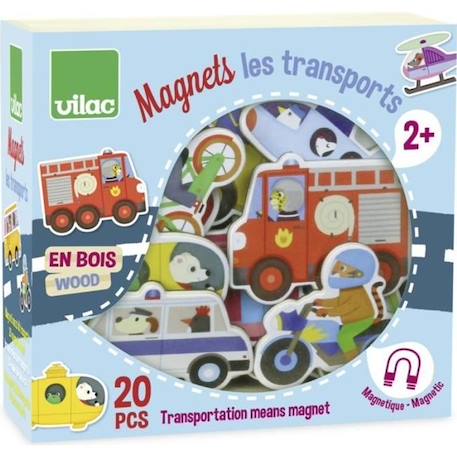 Magnets en bois transports - Vilac - réf 8028 VERT 1 - vertbaudet enfant 