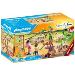 Jouet-Jeux d'imagination-PLAYMOBIL - 71191 - Ferme pédagogique - Le parc animalier - Animaux domestiques - Family Fun - Country