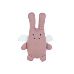 Jouet-Premier âge-Doudous et jouets en tissu-Doudou Ange Lapin en Lin Vieux Rose 20cm - Trousselier