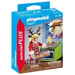 Jouet-Jeux d'imagination-Figurines, mini mondes, héros et animaux-PLAYMOBIL - Pâtissière avec emporte-pièce - Gamme City Life - 14 pièces - Mixte - 4 ans et plus