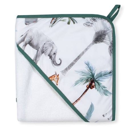 Cape de Bain en Coton et Bambou pour Bébé - Sevira Kids - Safari - Douceur et Confort BLANC 1 - vertbaudet enfant 