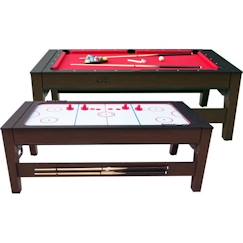 Jouet-Table de Billard & Air Hockey Reverso 6ft marron / rouge pour l'intérieur - COUGAR - Mixte - Dès 10 ans