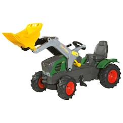 Jouet-Jeux de plein air-Véhicules enfant-Tracteur à pédales ROLLY FARMTRAC - FENDT Vario 211 avec chargeur et pneus gonflables - Jaune/Vert