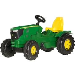 Jouet-Jeux de plein air-Tricycles, draisiennes et trottinettes-Tracteur à pédales JOHN DEERE 6210R Rolly FarmTrac pour enfant de 3 ans et plus - Vert et rouge