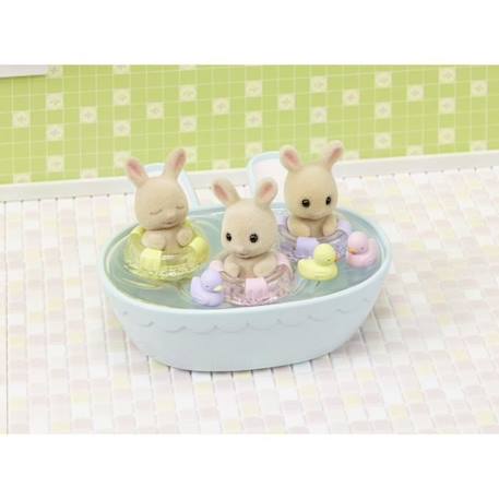 Figurines miniatures - SYLVANIAN FAMILIES - 5707 - Les triplés Lapin Crème et accessoires de bain BLANC 5 - vertbaudet enfant 