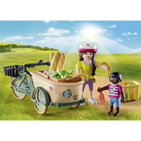 PLAYMOBIL - Cycliste avec vélo et remorque avant - Ferme - Jouet pour enfant de 4 ans et plus BLANC 3 - vertbaudet enfant 