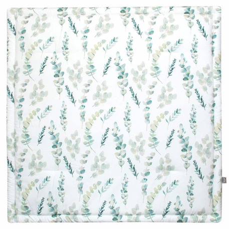 Tapis d'éveil réversible Sevira Kids - Eucalyptus - 100% coton et velvet - 95x95cm BLANC 1 - vertbaudet enfant 