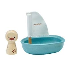 Jouet pour le bain - Plan Toys - Bateau morse en bois d'hévéa - Personnage amovible  - vertbaudet enfant