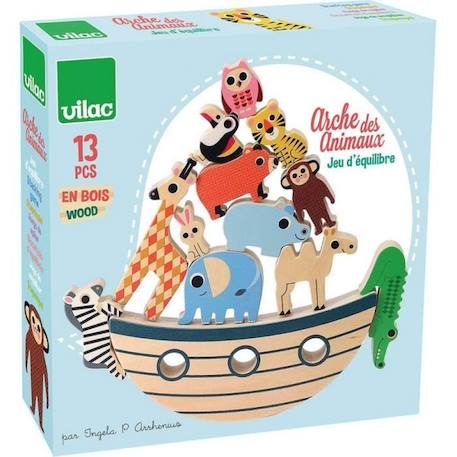 Jeu d'équilibre en bois Arche des Animaux - Vilac - Ingela P.Arrhenius - Multicolore - Pour Enfant dès 4 ans BLANC 2 - vertbaudet enfant 