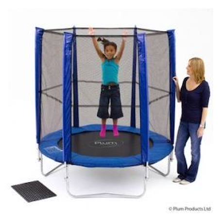 Trampoline 180 Bleu avec filet - PLUM - Fantastique et coloré - Mixte - Enfant - 3 ans et plus BLEU 2 - vertbaudet enfant 