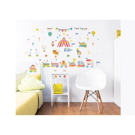 56 Stickers enfants Cirque Walltastic JAUNE 1 - vertbaudet enfant 