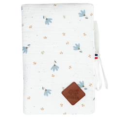 Puériculture-Sevira Kids - Protège carnet de santé bébé en gaze de coton Bleuet - Multicolore - Ouvert : 24 x 34 cm  / Fermé : 17 x 32 cm