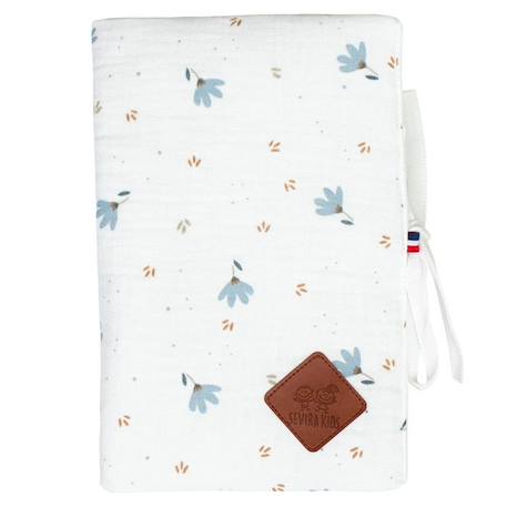 Sevira Kids - Protège carnet de santé bébé en gaze de coton Bleuet - Multicolore - Ouvert : 24 x 34 cm  / Fermé : 17 x 32 cm BLANC 1 - vertbaudet enfant 