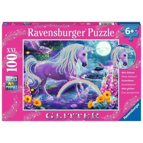 Puzzle enfant 100 pièces XXL - Licorne scintillante - Ravensburger VIOLET 2 - vertbaudet enfant 