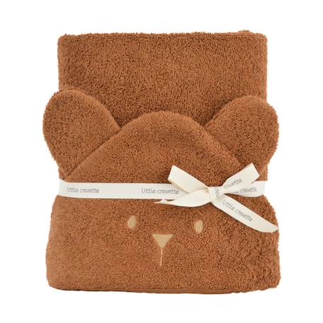 Cape de bain à oreilles Ourson - caramel MARRON 1 - vertbaudet enfant 