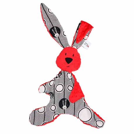 Doudou Lapin Kic Kic - Rouge - Bébé - SEVIRA KIDS - Doudou ROUGE 1 - vertbaudet enfant 