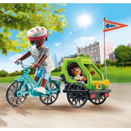 PLAYMOBIL - 70601 - Cyclistes maman et enfant - Bleu - Plastique - Mixte BLEU 2 - vertbaudet enfant 