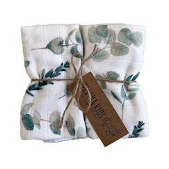 Puériculture-Toilette de bébé-Lot de 2 langes en viscose de bambou, Eucalyptus Multicolore TU