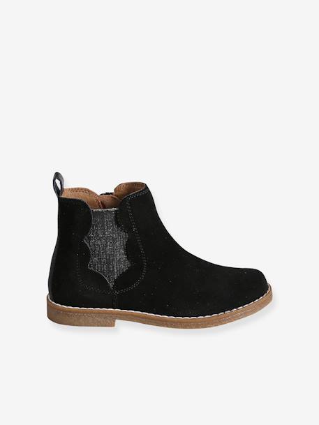 Boots festons en cuir filles marron+noir 7 - vertbaudet enfant 